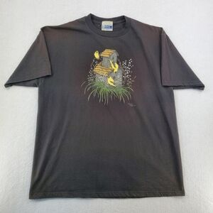 Vintage Endless Designs Bird Birdhouse T Shirt Size XL Made In USA